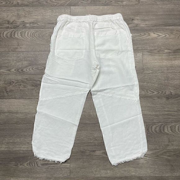 YFB Young Fabulous Broke Pants White Cotton Cropped Raw Hem Waist 30-31" - Picture 4 of 7